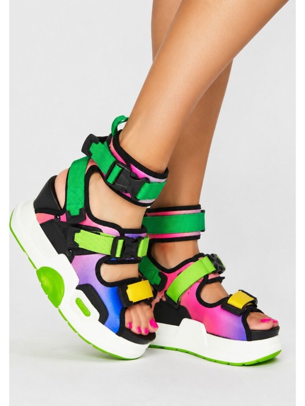 Dolls Kill Anthony Wang Mulberry Rainbow Platform Sandals 6.5